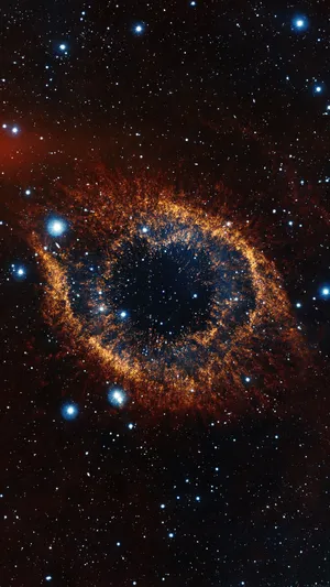 Nebula Galaxy And Blue Stars Wallpaper