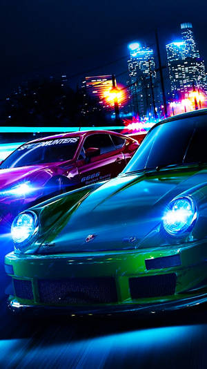 Need For Speed Sports Cars In City Iphone Wallpaper