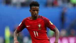 Nelson Semedo During Intense Game Wallpaper