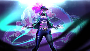 Neon 4k Lol K/da Akali Wallpaper