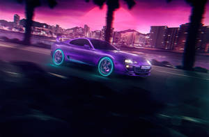 Neon 4k Supra 3d Wallpaper