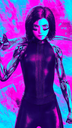 Neon Alita: Battle Angel Mobile Wallpaper