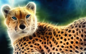 Neon Animals Gleaming Yellow Cheetah Wallpaper