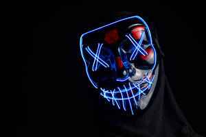 Neon Anonymous Mask Wallpaper