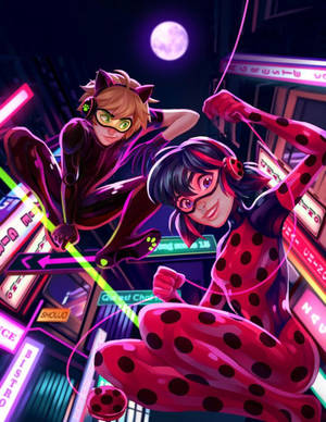 Neon Arcade Miraculous Ladybug Wallpaper