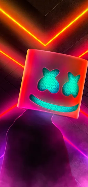Neon Background Marshmello Hd Iphone Wallpaper