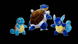 Neon Blue Blastoise Evolution Wallpaper