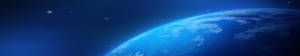 Neon Blue Earth Surface Wallpaper
