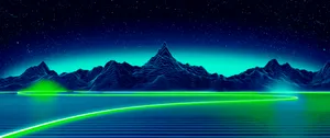 Neon Blue Green Synthwave Wallpaper