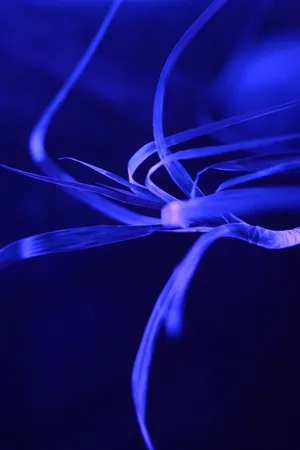 Neon Blue Plant Wallpaper