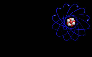 Neon Blue Science Atom Wallpaper