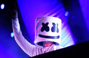 Neon Blue Stage Marshmello Wallpaper