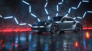 Neon Cars Digital Art Wallpaper