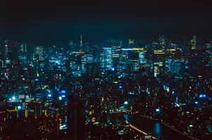 Neon City Lights Of Tokyo Wallpaper