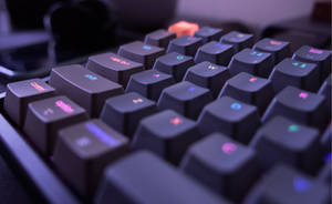 Neon Color Mechanical Computer Keyboard Wallpaper