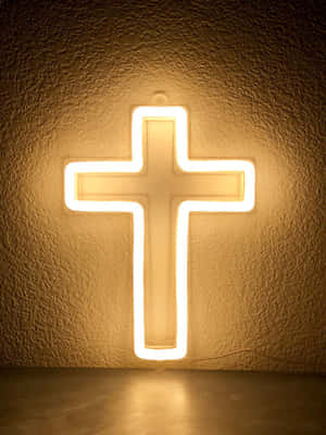 Neon Cross Bright Yellow Wallpaper