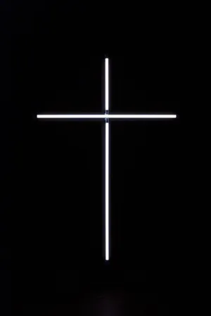 Neon Cross Minimalist Mobile Wallpaper