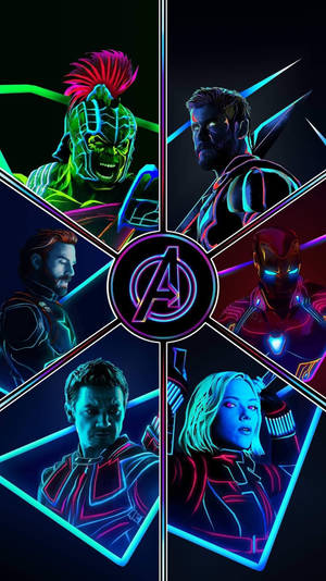 Neon Dark Avengers Iphone X Wallpaper