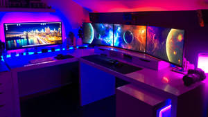 Neon Desktop Room Wallpaper