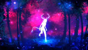 Neon Fantasy Forest Wallpaper