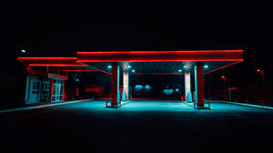 Neon Gas Station Wallpaper
