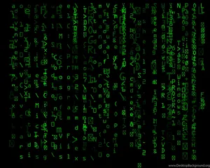 Neon Green Alphanumeric Matrix Wallpaper