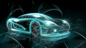 Neon Green Car Design Wallpaper
