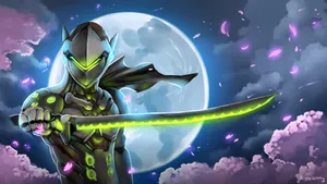 Neon Green Cyborg Genji Overwatch Wallpaper