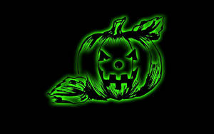 Neon Green Halloween Pumpkin Wallpaper