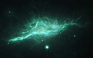 Neon Green Nebula Wallpaper