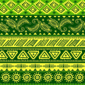 Neon Green Tribal Pattern Wallpaper