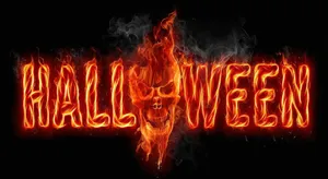 Neon Halloween Skull Wallpaper