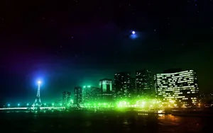 Neon Lights Paris Wallpaper