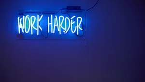 Neon Lights Work Harder Wallpaper