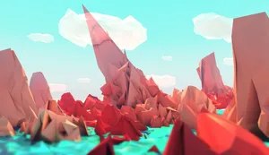 Neon Low Poly Wallpaper