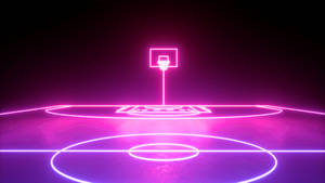 Neon Nights On The Basketball Court Wallpaper