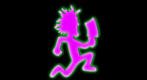 Neon Outline Running Person Wallpaper