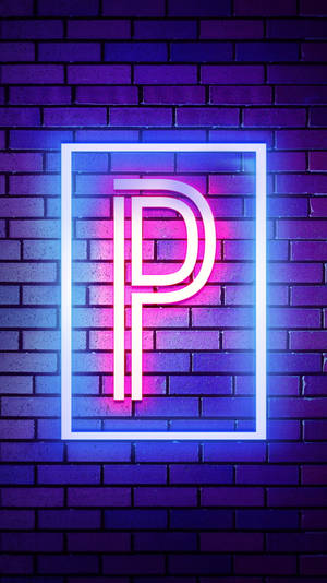 Neon P Letter Wallpaper