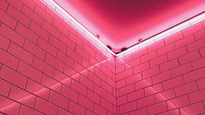 Neon Pink Aesthetic Brick Wall Wallpaper