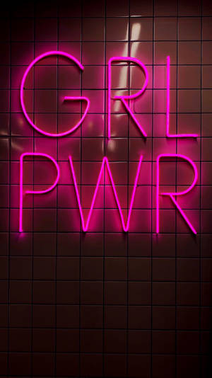 Neon Pink Aesthetic Girl Power Wallpaper