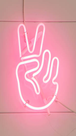 Neon Pink Aesthetic Peace Sign Wallpaper
