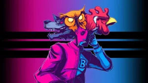 Neon Pink Blue Hotline Miami Hd Wallpaper