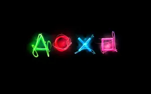 Neon Playstation Action Buttons Wallpaper