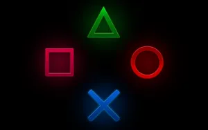 Neon Playstation Action Buttons Wallpaper