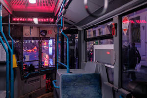 Neon Purple Aesthetic Bus Wallpaper