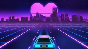Neon Purple Heart Wallpaper