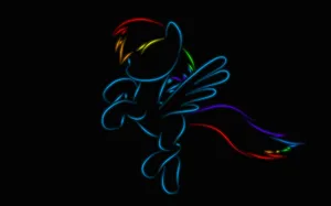 Neon Rainbow Pegasus Wallpaper