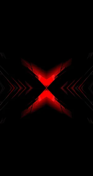 Neon Red And Black Fractal Art Wallpaper