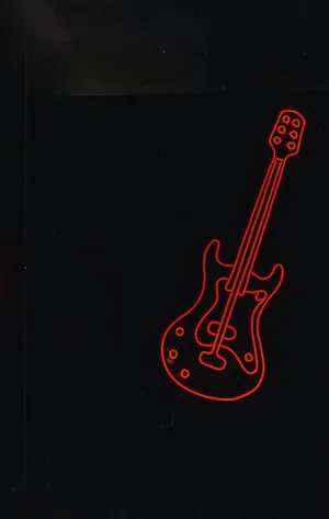 Neon Red Guitar Artwork Wallpaper