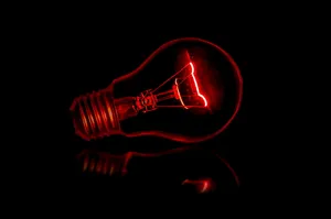 Neon Red Light Bulb Wallpaper